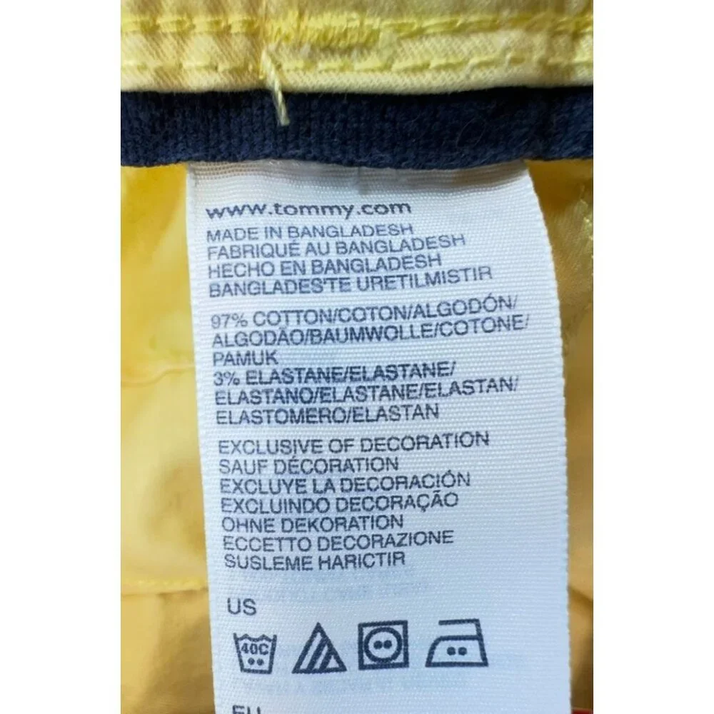 Tommy Hilfiger Womens Sloan Cropped Pants Size 8 Yellow Beachy Coastal